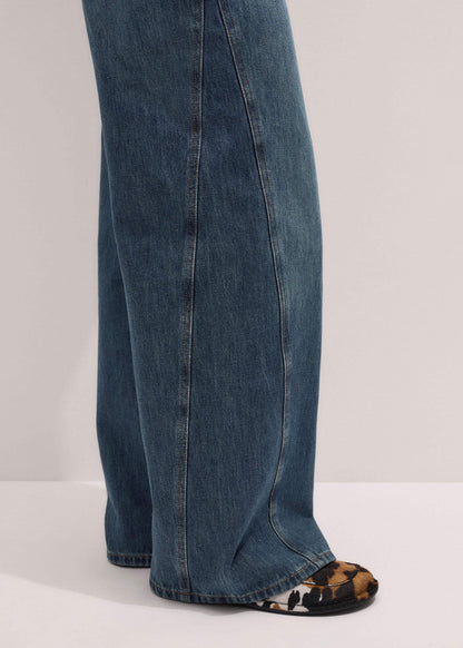 Blue Relaxed Straight Insert Jean | ME+EM
