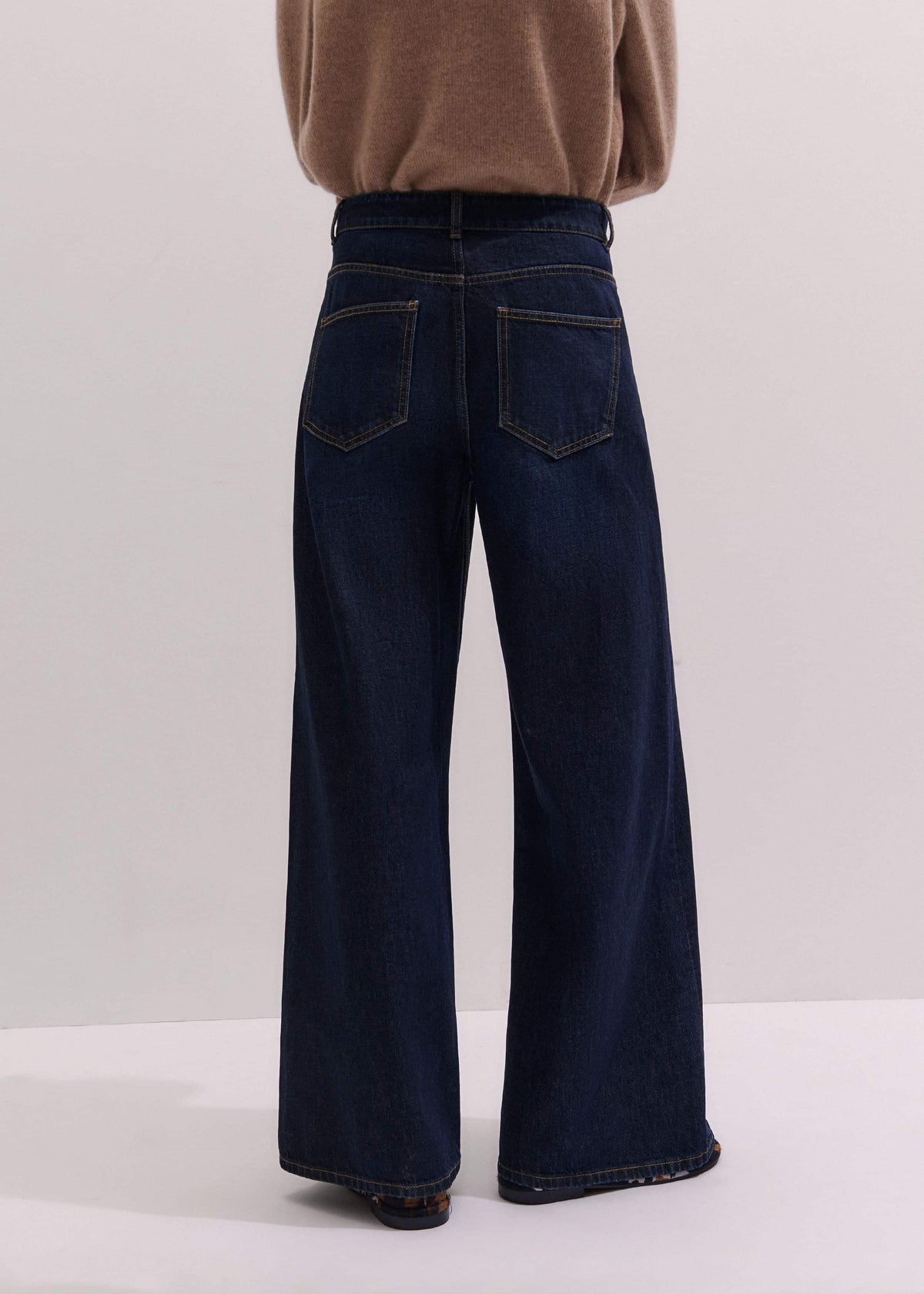 Dark Blue Rinse Wash Ultimate Wide-Leg Jean | ME+EM