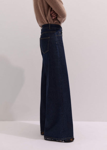 Dark Blue Rinse Wash Ultimate Wide-Leg Jean | ME+EM
