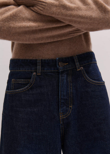 Dark Blue Rinse Wash Ultimate Wide-Leg Jean | ME+EM