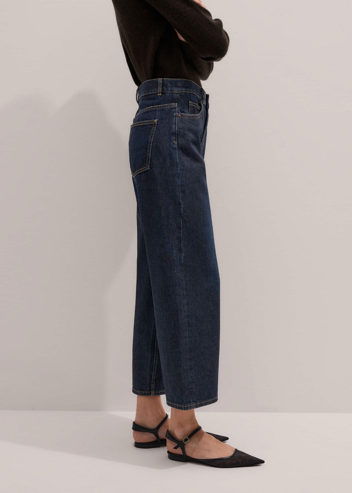 Dark Blue Straight Crop Jean | ME+EM