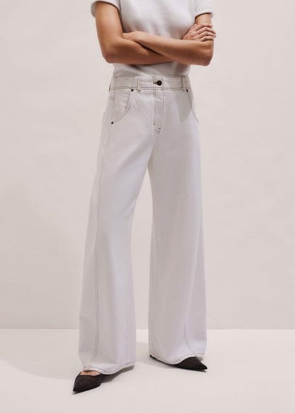 White Relaxed Engineered Jean | ME+EM