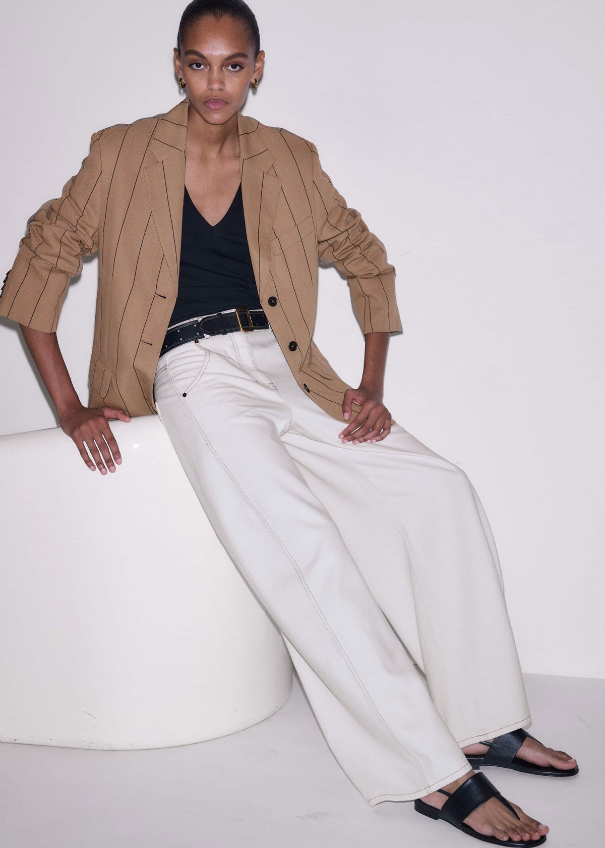 White Relaxed Engineered Jean | ME+EM