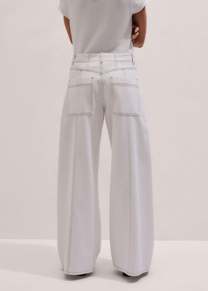 White Relaxed Engineered Jean | ME+EM