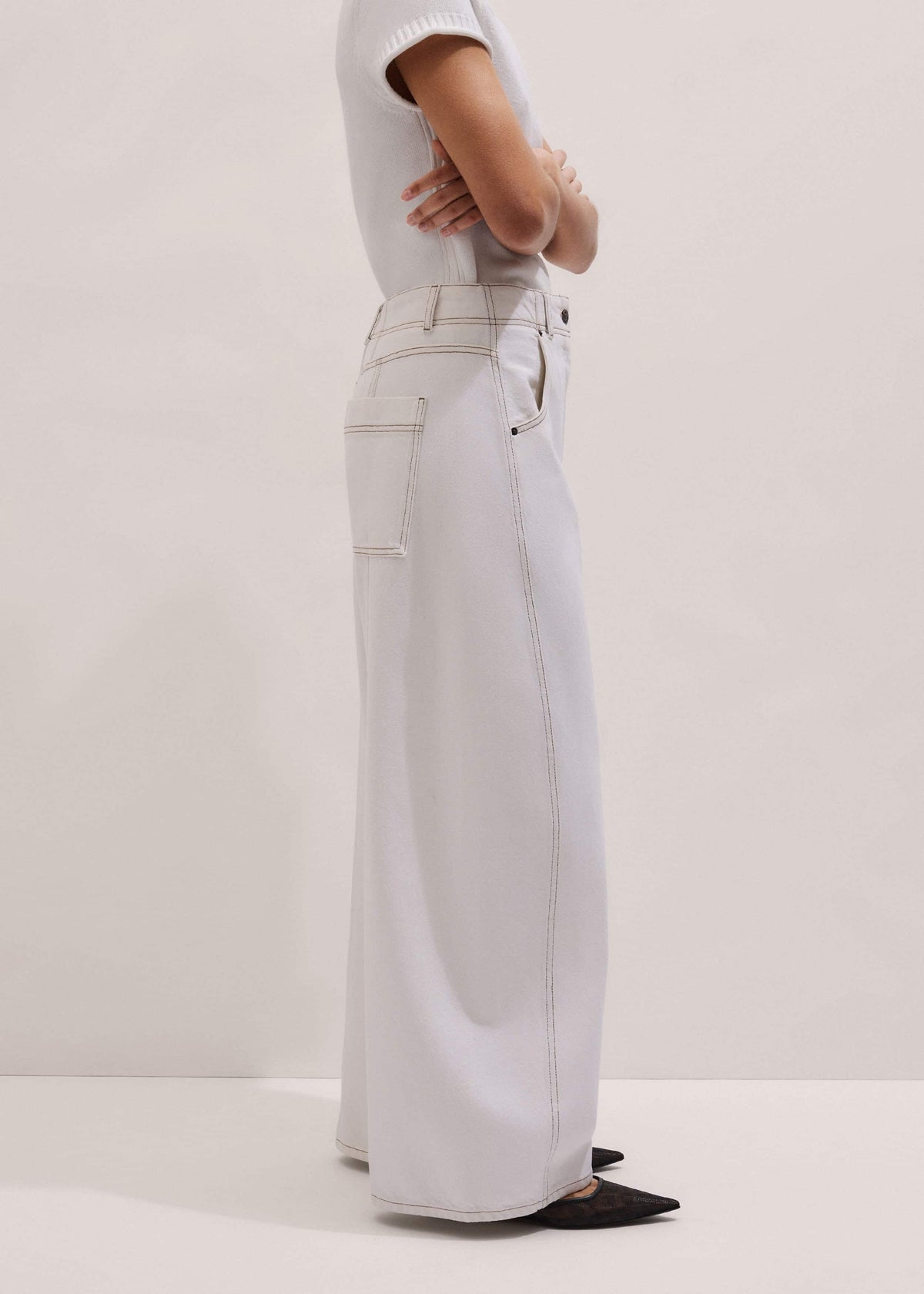 White Relaxed Engineered Jean | ME+EM
