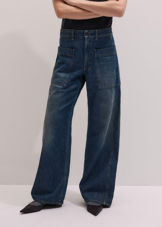 Blue Patch Pocket Baggy Jean | ME+EM