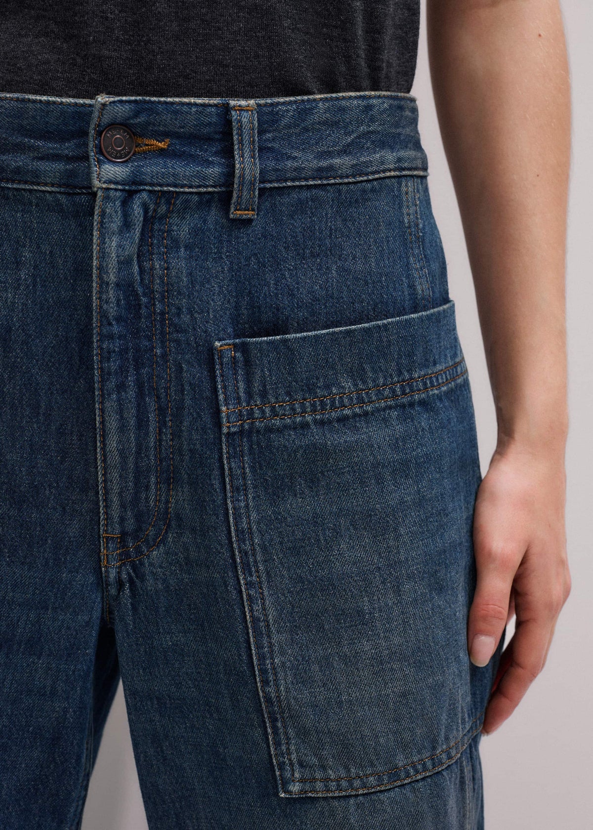 Blue Patch Pocket Baggy Jean | ME+EM