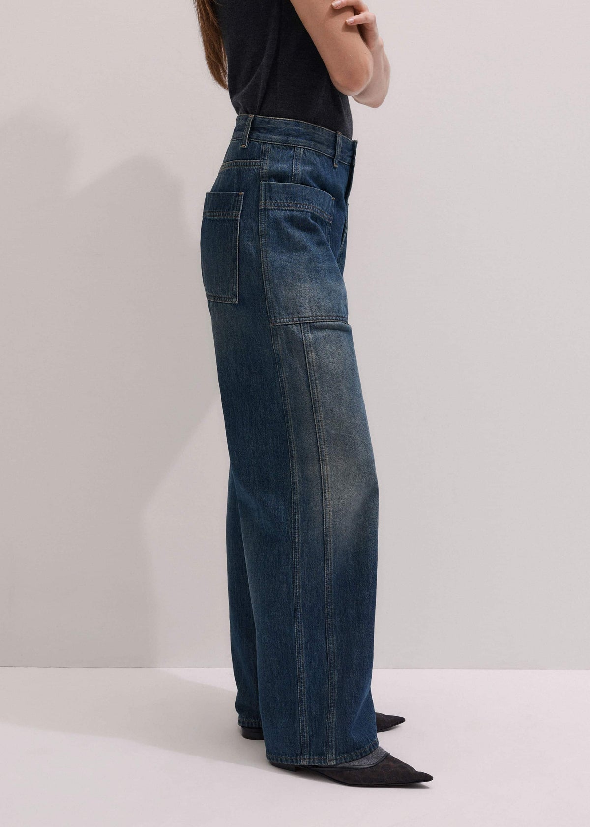Blue Patch Pocket Baggy Jean | ME+EM
