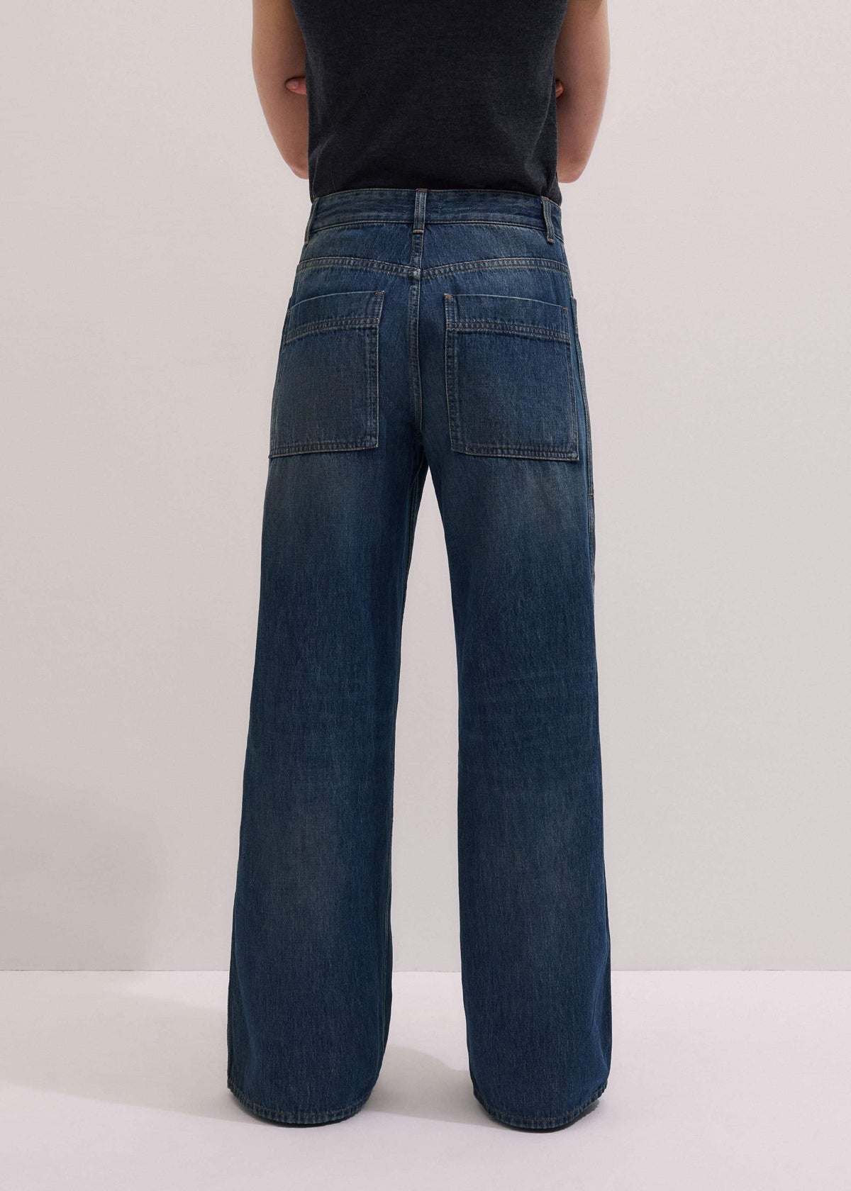 Blue Patch Pocket Baggy Jean | ME+EM
