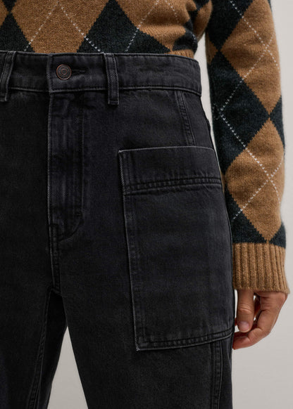 Black Patch Pocket Engineered Jean | ME+EM