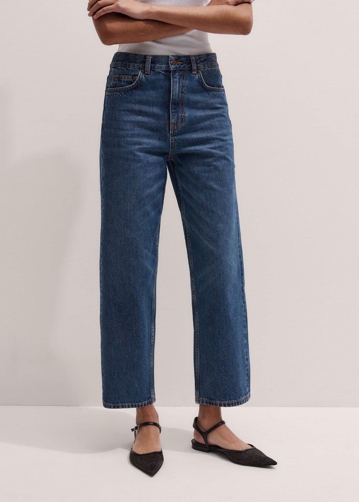 Dark Blue Straight Crop Jean | ME+EM