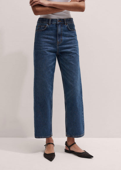 Dark Blue Straight Crop Jean | ME+EM