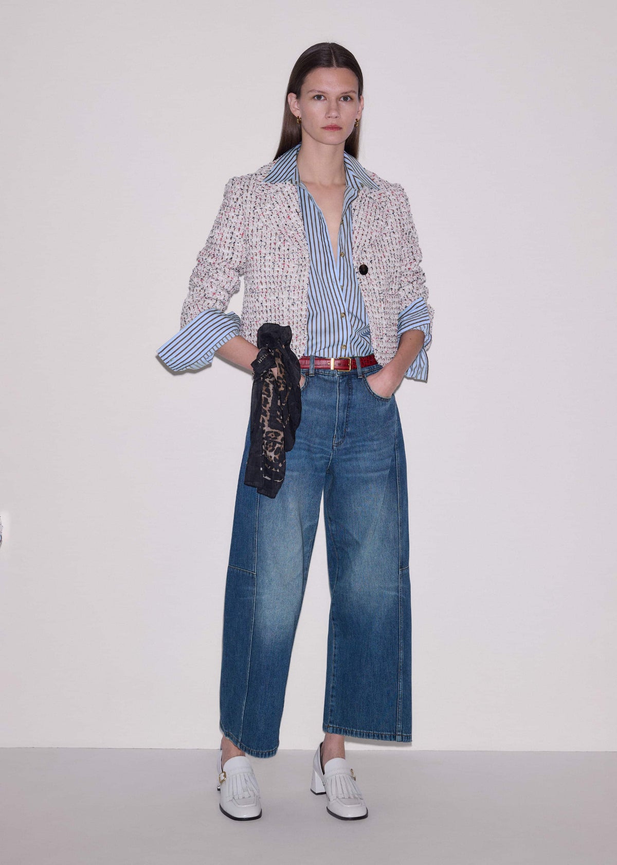 Blue Exaggerated Crop Jean | ME+EM