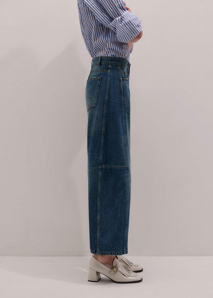 Blue Exaggerated Crop Jean | ME+EM
