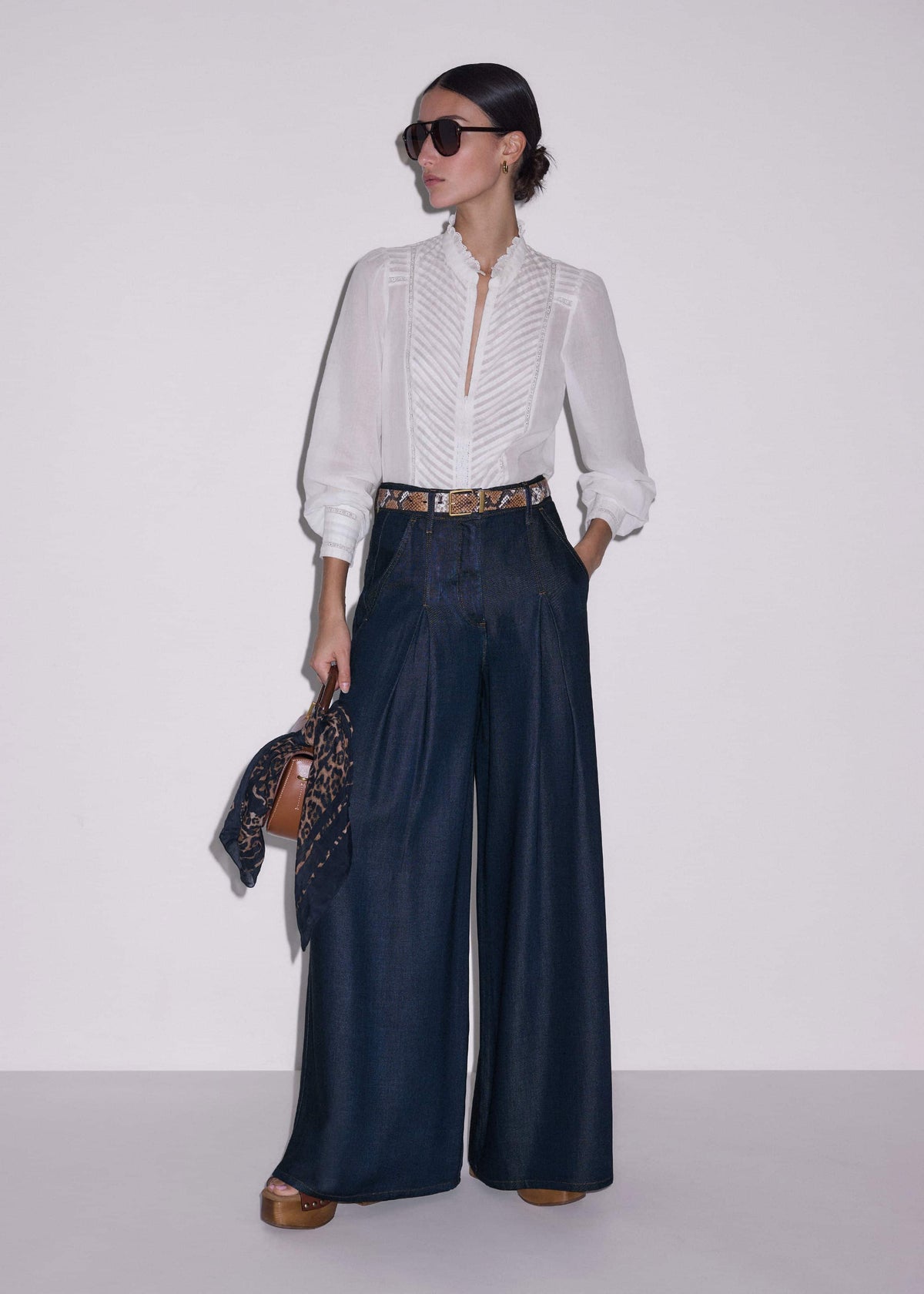 Dark Blue Pleat Very Wide Pant | ME+EM