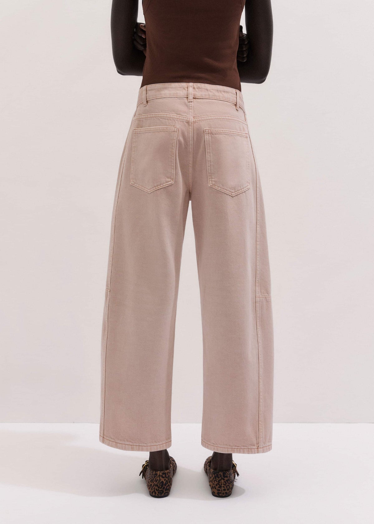 Pink Exaggerated Crop Jean | ME+EM