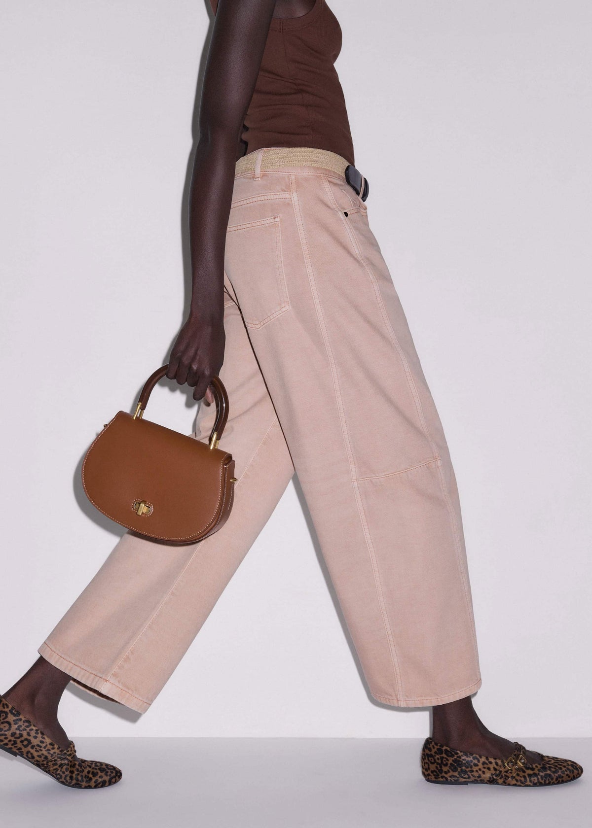 Pink Exaggerated Crop Jean | ME+EM