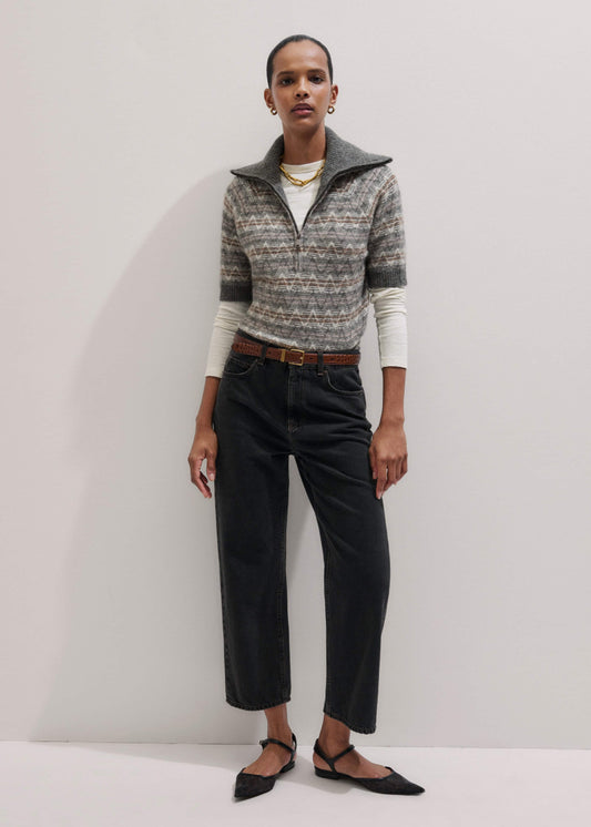 Black Straight Cropped Relaxed Jean | ME+EM