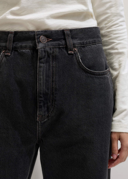 Black Straight Cropped Relaxed Jean | ME+EM