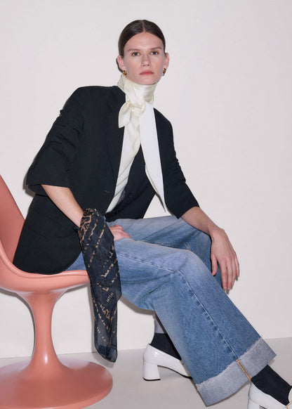 Mid Blue Straight Ankle Grazer Jean | ME+EM