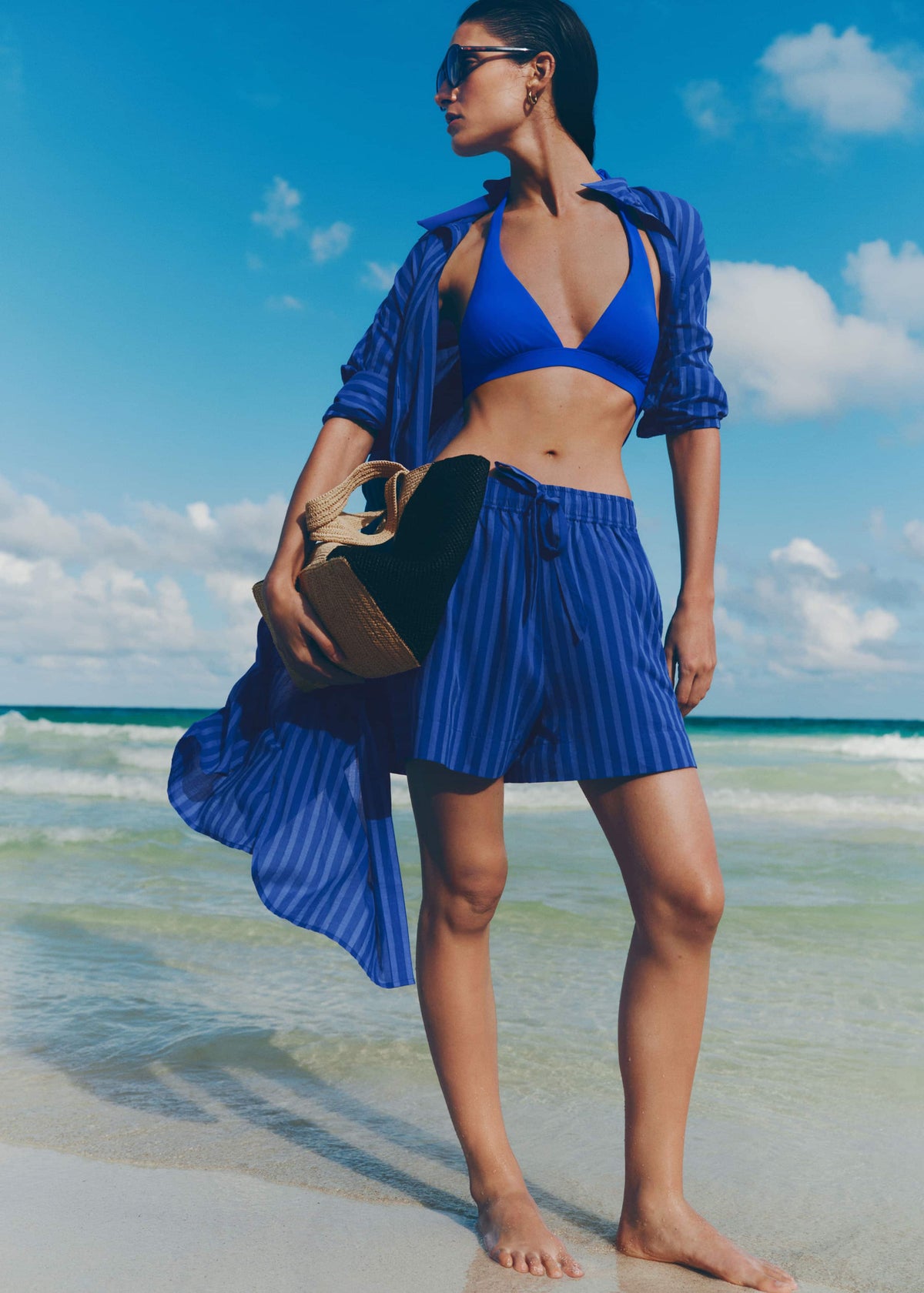 Blue Striped Beach Short | ME+EM