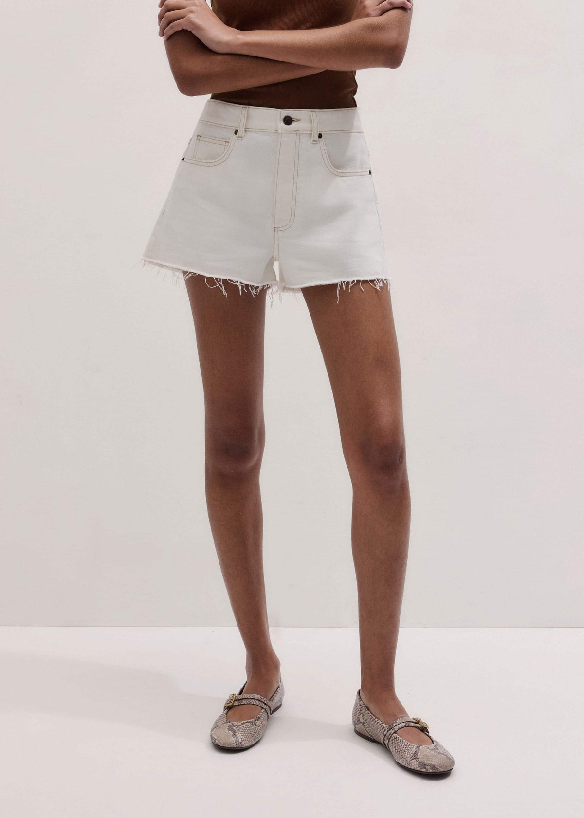 Ecru Classic Cut Off Short | ME+EM