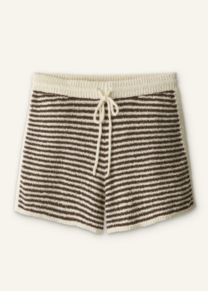 Cream Stripe Drawstring Short | ME+EM