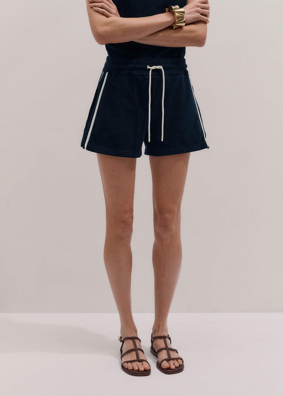 Navy Rib Trim Track Short | ME+EM