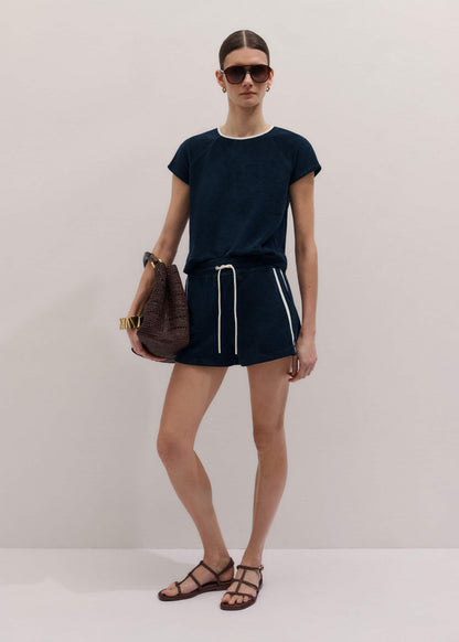 Navy Rib Trim Track Short | ME+EM