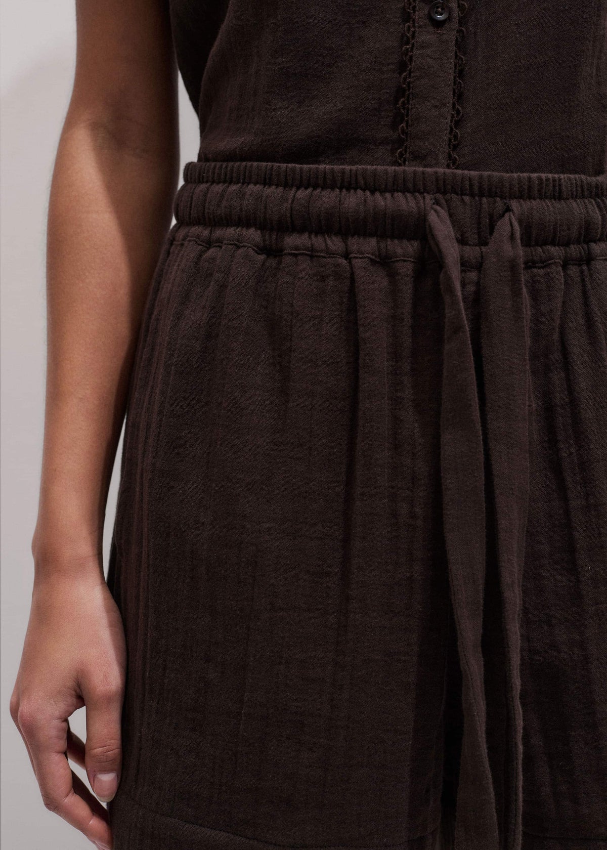 Brown Cheesecloth Summer Short | ME+EM