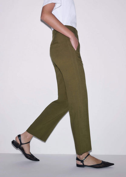 Olive Green Slim Crop Pant | ME+EM