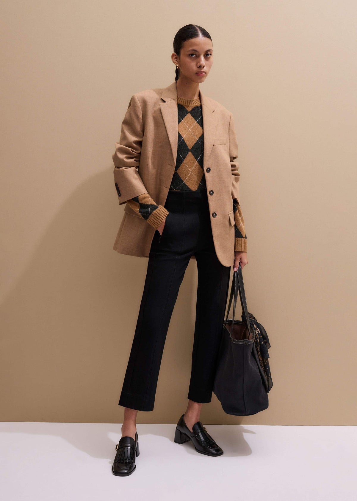 Black Travel Tailoring Pull On Slim Crop Pant | ME+EM