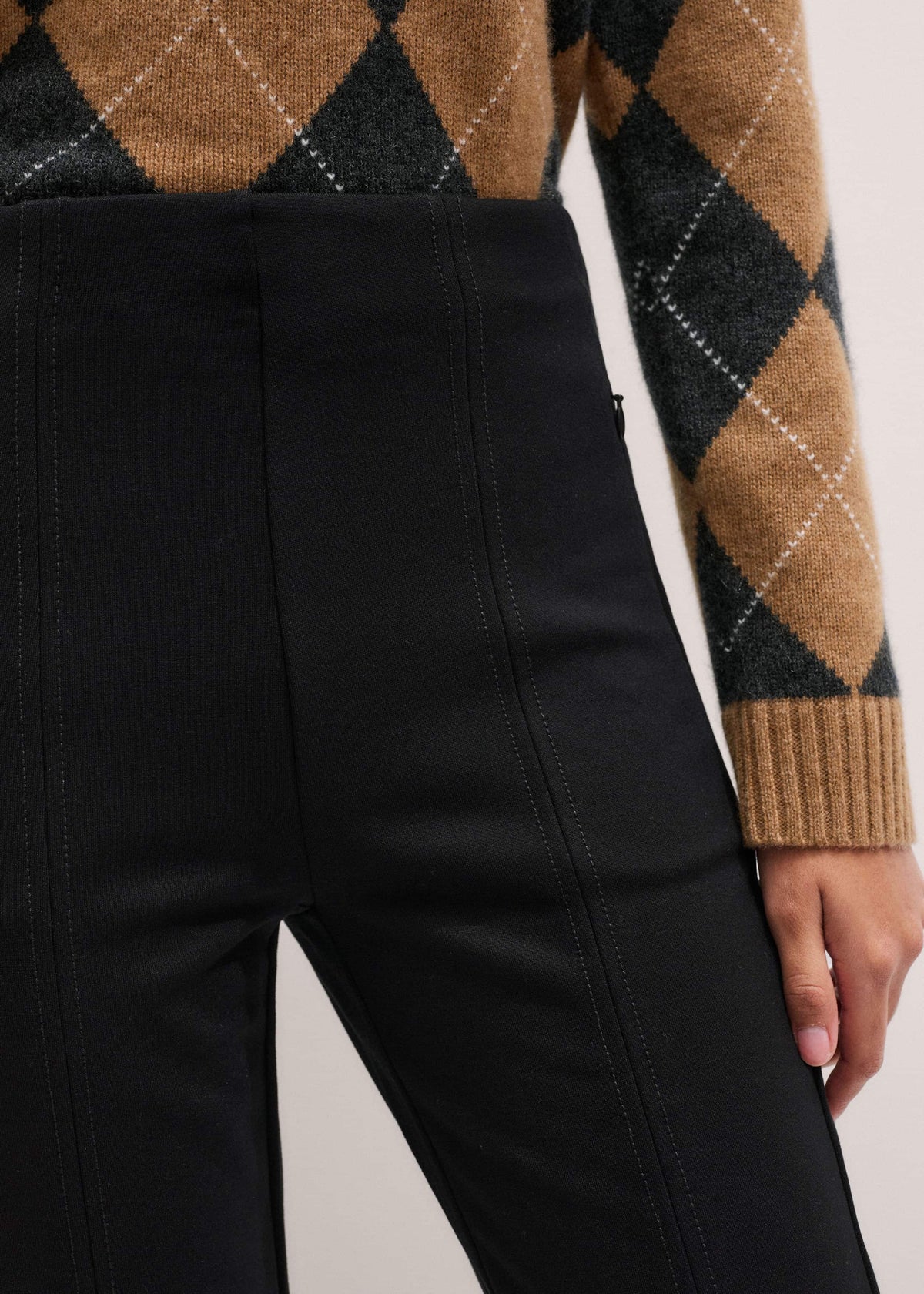 Black Travel Tailoring Pull On Slim Crop Pant | ME+EM