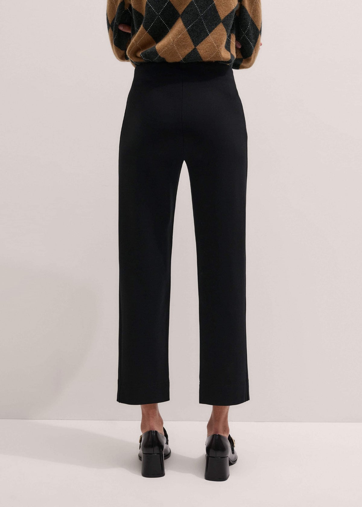 Black Travel Tailoring Pull On Slim Crop Pant | ME+EM