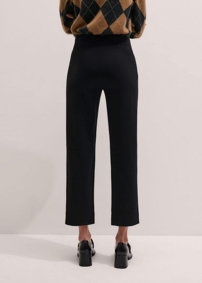 Black Travel Tailoring Pull On Slim Crop Pant | ME+EM