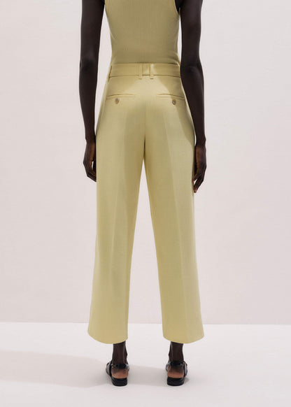 Yellow Tailored Straight Crop Pant | ME+EM