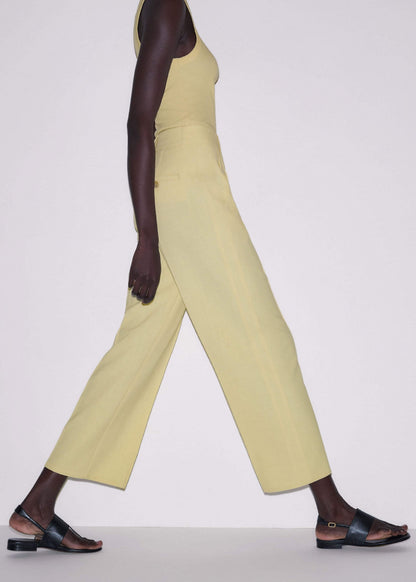 Yellow Tailored Straight Crop Pant | ME+EM