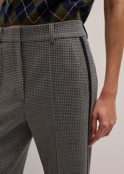 Ivory Houndstooth Straight Crop Trouser | ME+EM