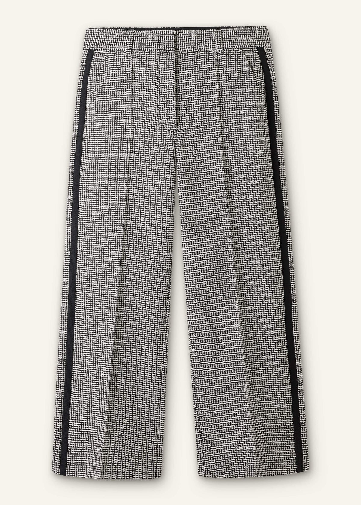 Ivory Houndstooth Straight Crop Trouser | ME+EM