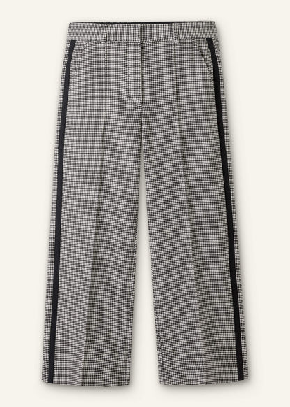 Ivory Houndstooth Straight Crop Trouser | ME+EM