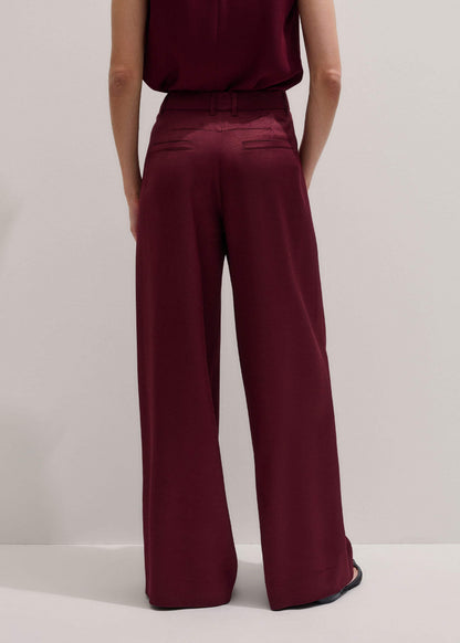 Red Wool Event Ready Pleat Straight-Leg Pant | ME+EM