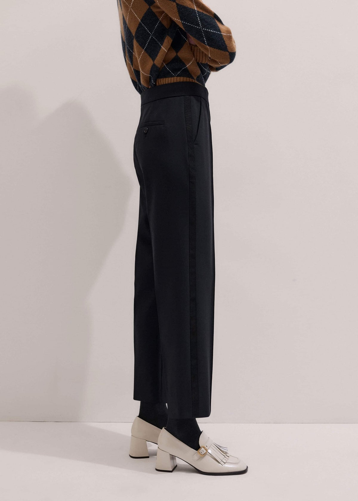 Black Slim Crop Tux Pant | Pants | ME+EM