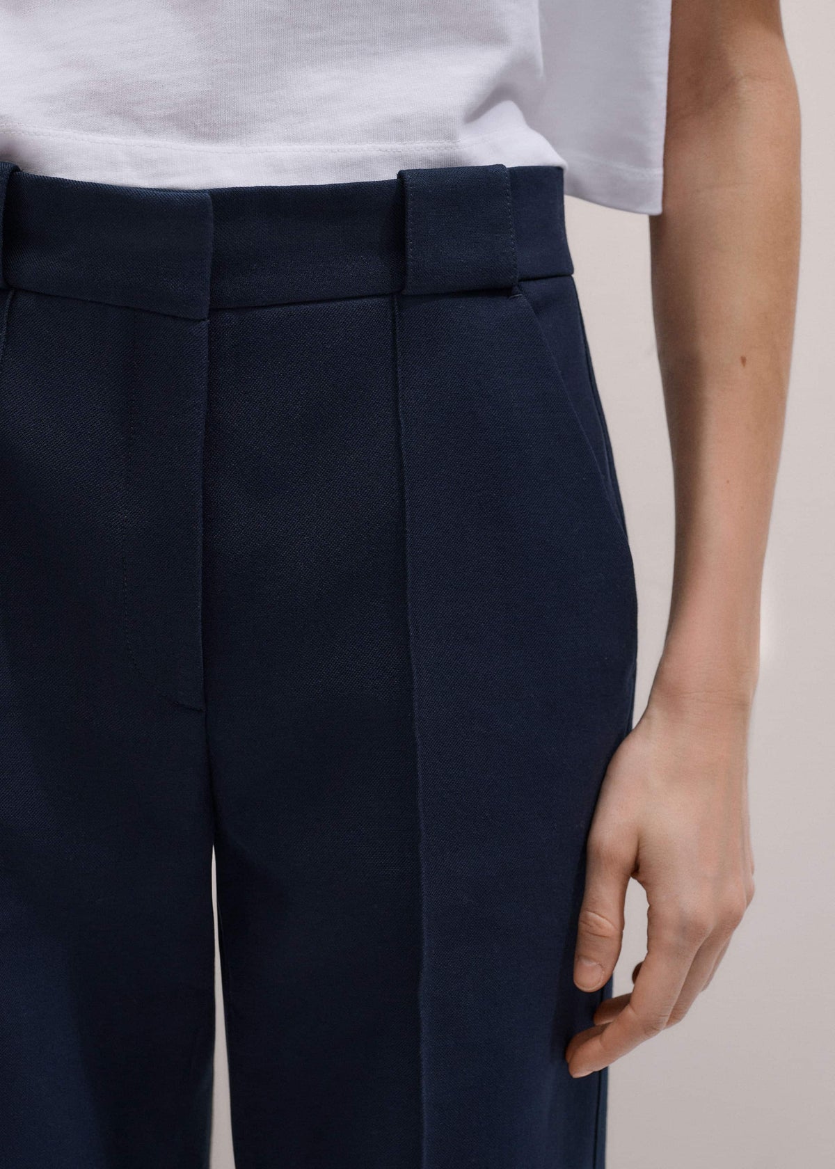 Navy Straight Crop Pant | ME+EM