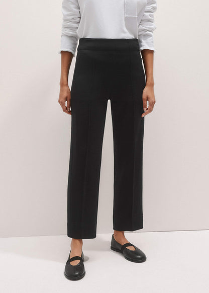 Black Wool-Blend Travel Tailoring Slim Crop Pant | ME+EM