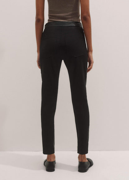 Women’s Black High Stretch Leather Mix Legging | ME+EM