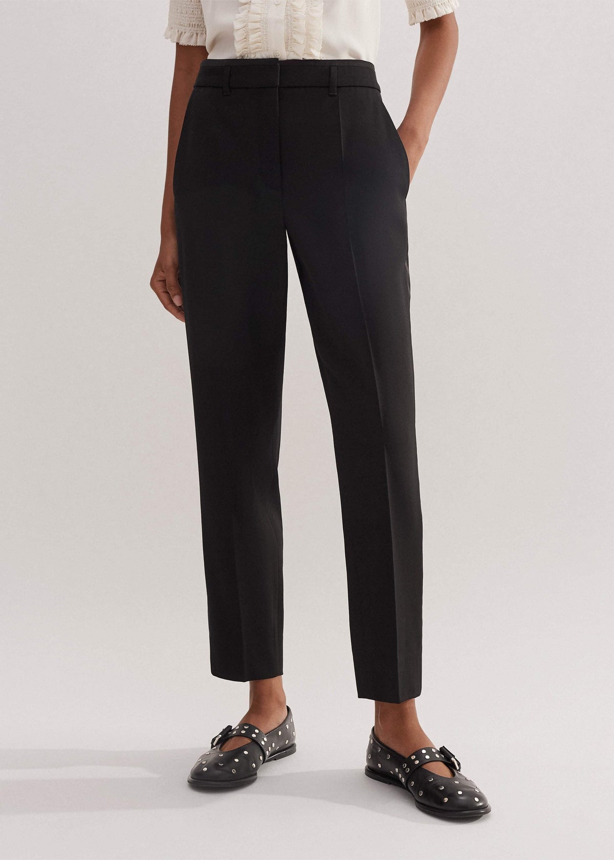 Black Slim Crop Forever Tux Pant | Woven Pants | ME+EM