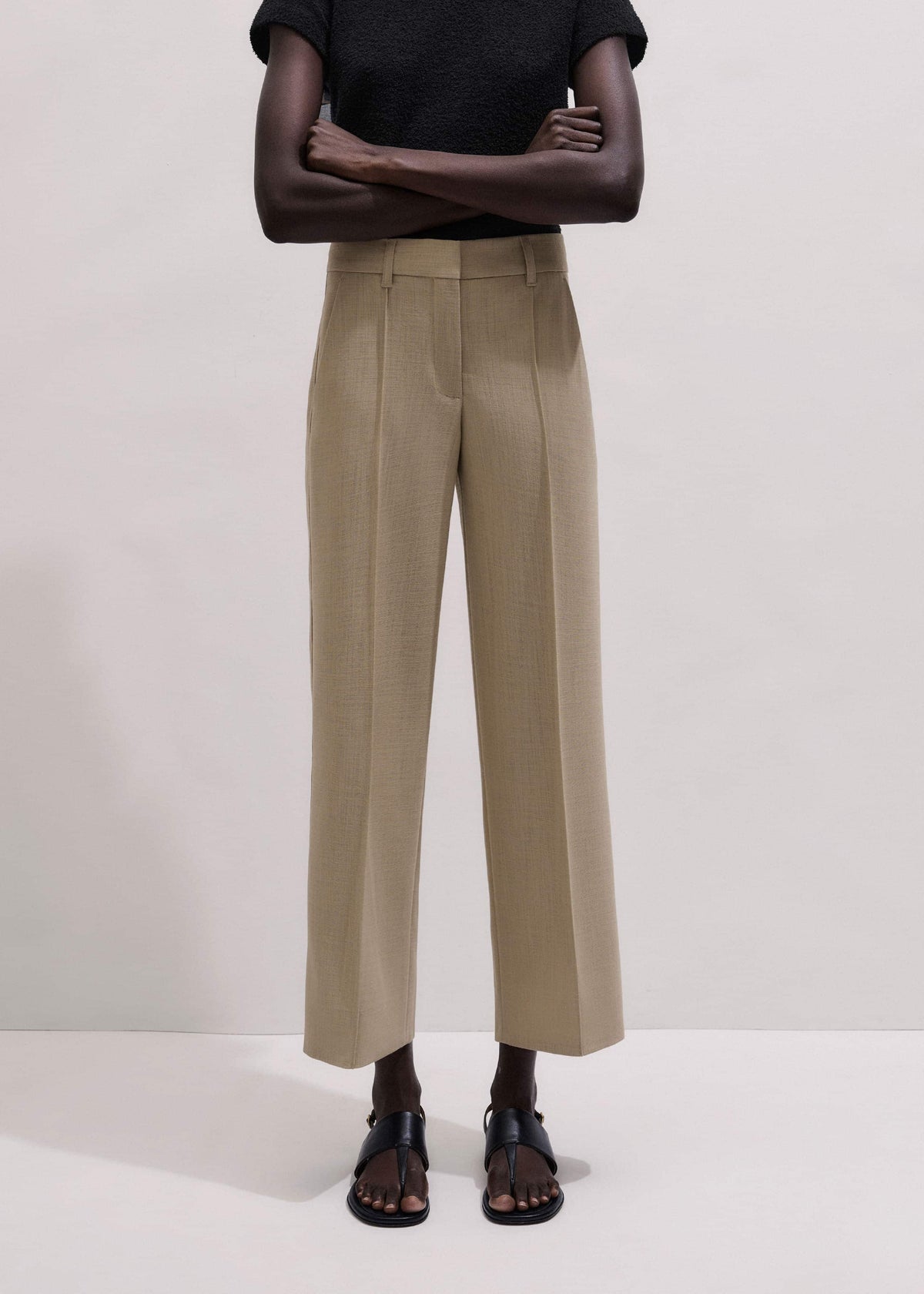Sand Tailored Straight Crop Pant | ME+EM