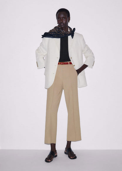 Sand Tailored Straight Crop Pant | ME+EM