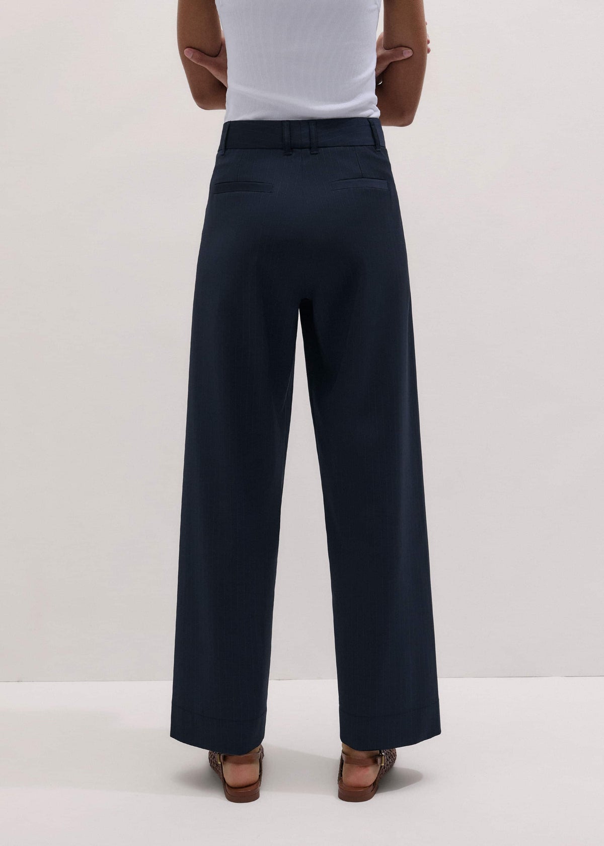 Navy Pinstripe Clever Pant | ME+EM