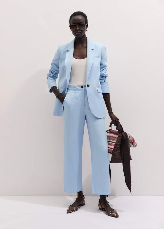 Blue Straight Crop Pant | ME+EM